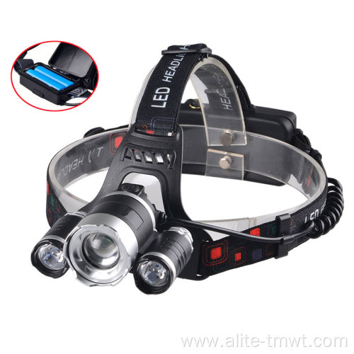 High Power Aluminum Alloy 3LED Rechargeable headlamp